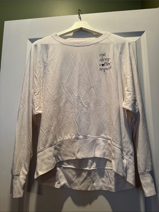 GAP Tops - GAP Women's Cream 'Eat Sleep Coffee Repeat' Pullover Sweatshirt